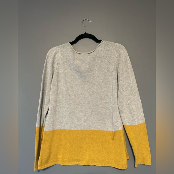 Old Navy lightweight gray and mustard yellow sweater long sleeve shirt size L - Picture 3 of 3
